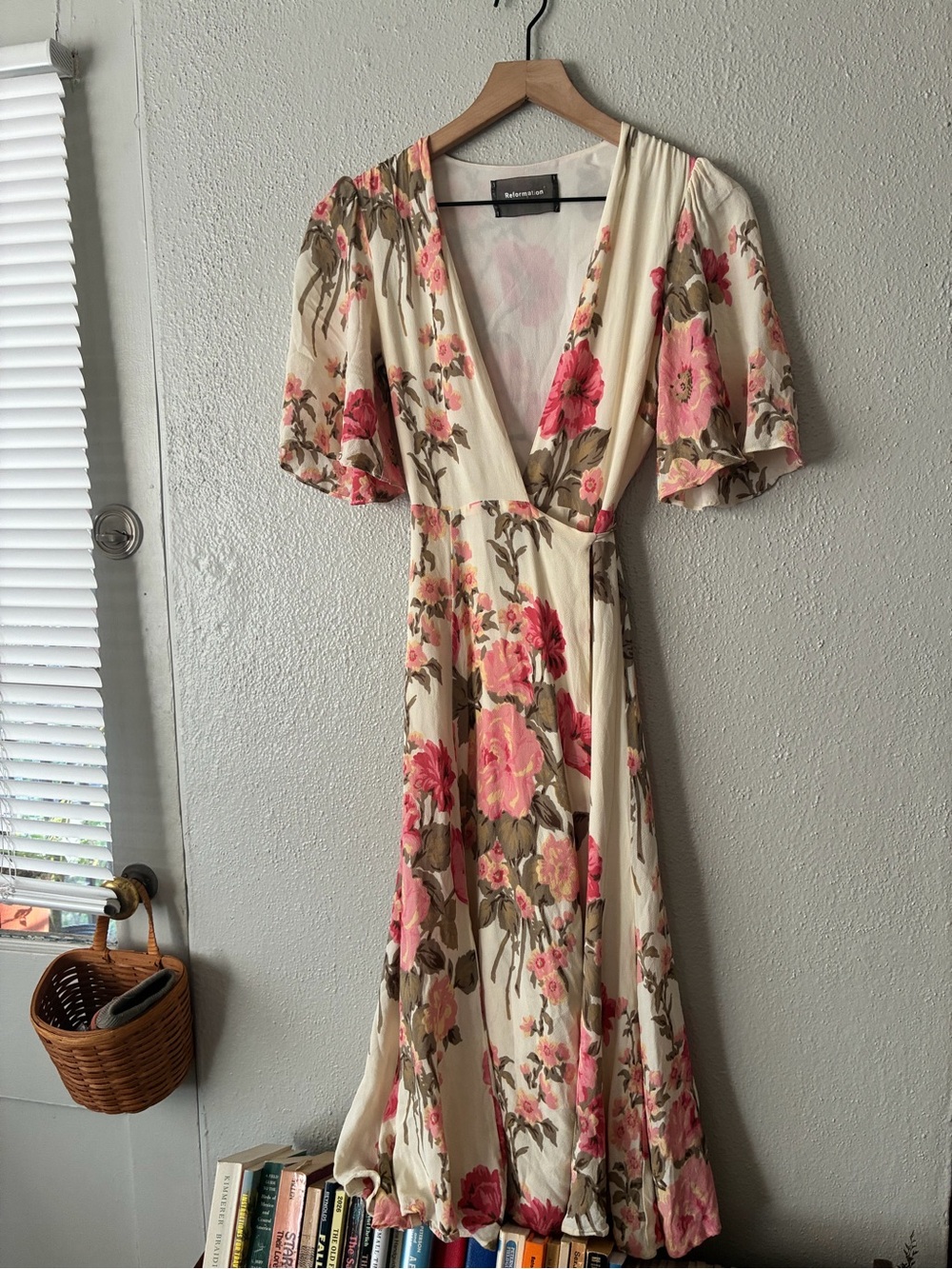 Reformation Rhodes wrap dress floral midi